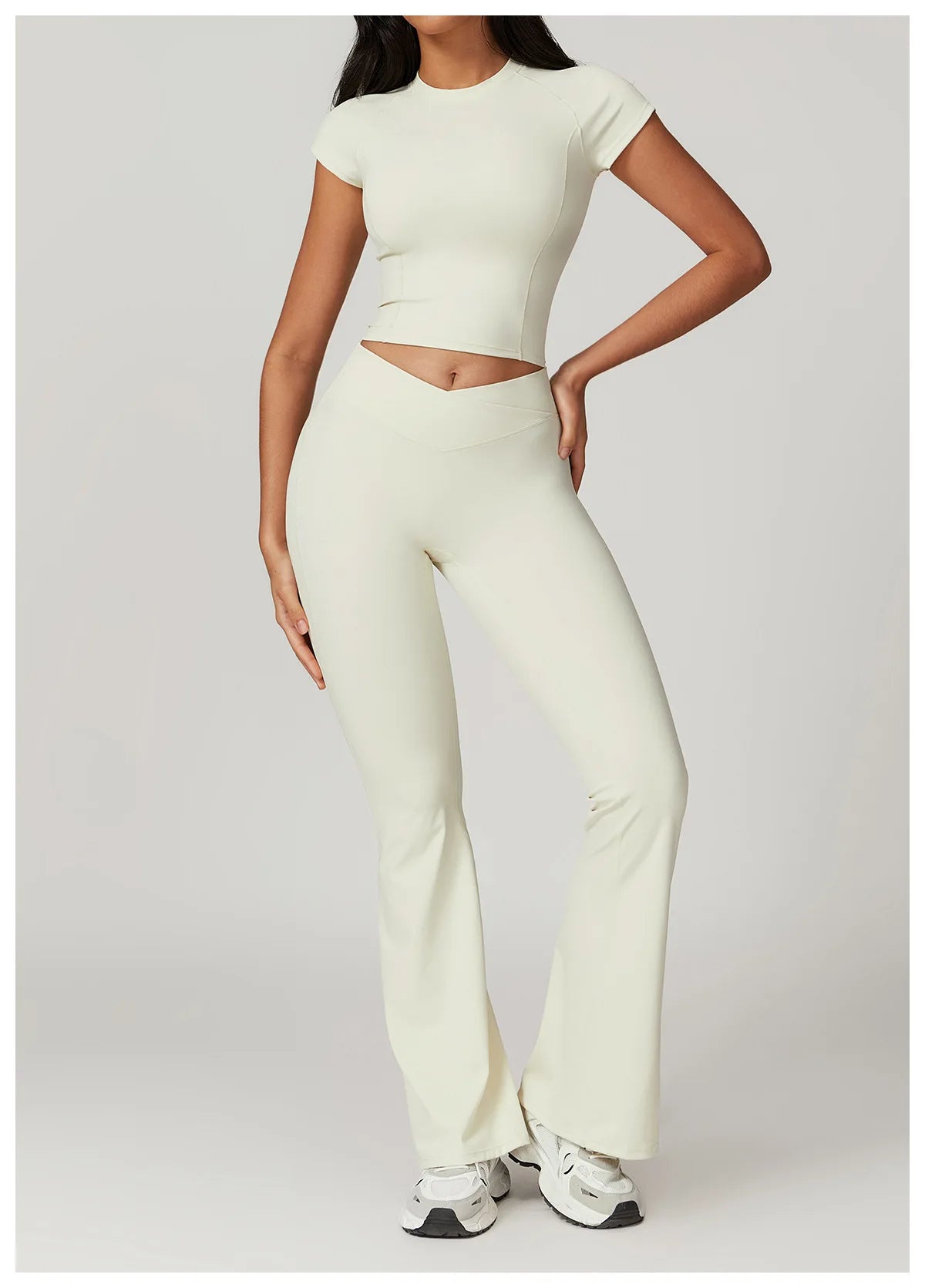 VIVU Flared Leggings Cream apricot