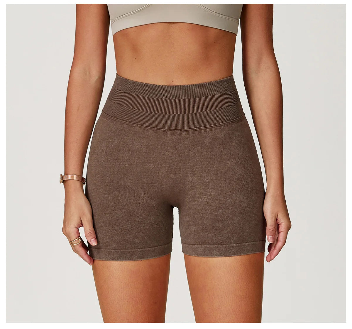 VIVU Sand Wash Yoga Shorts Huacha Brown