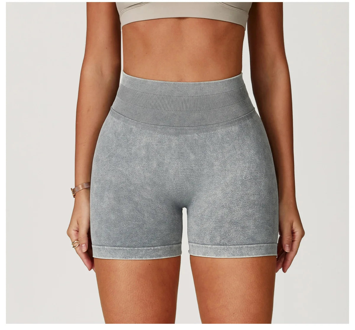 VIVU Sand Wash Yoga Shorts Free Grey
