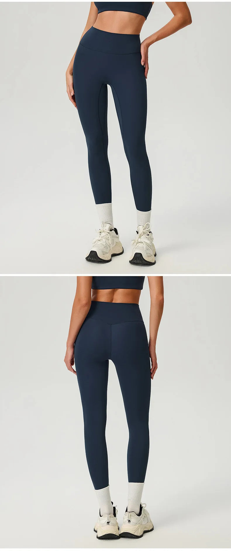 VIVU High Waist Yoga Leggings Badge Blue